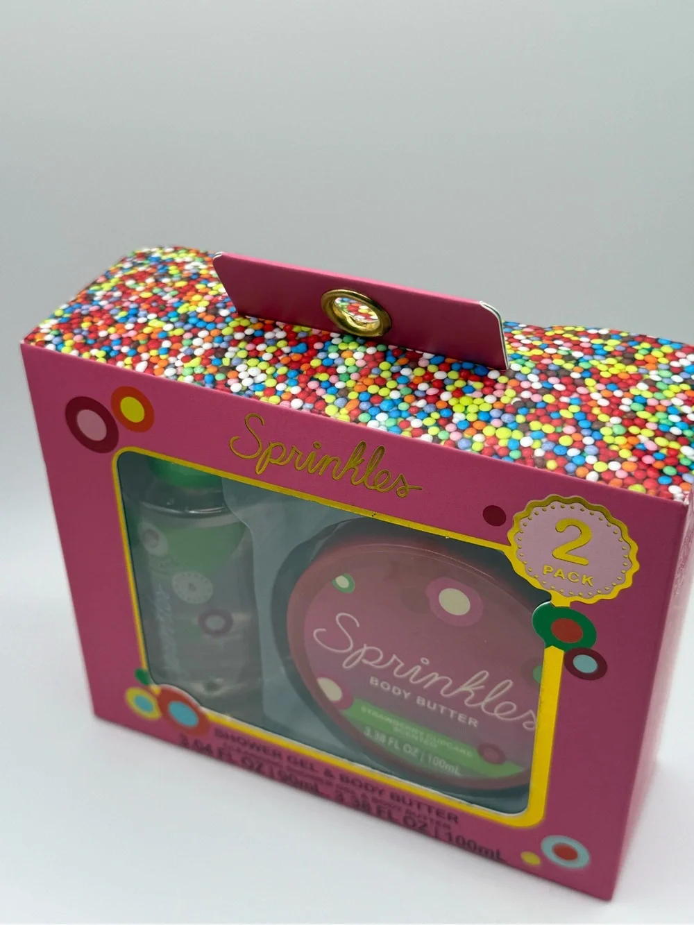 Sprinkles Strawberry Cupcake Shower Gel & Body Butter Gift Set NIB
